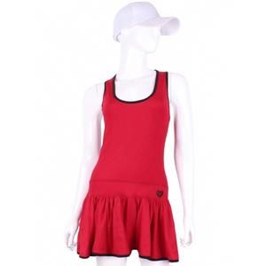 NEW LOVE LOVE TENNIS women's sandra dee court to cocktails tennis dress in red m